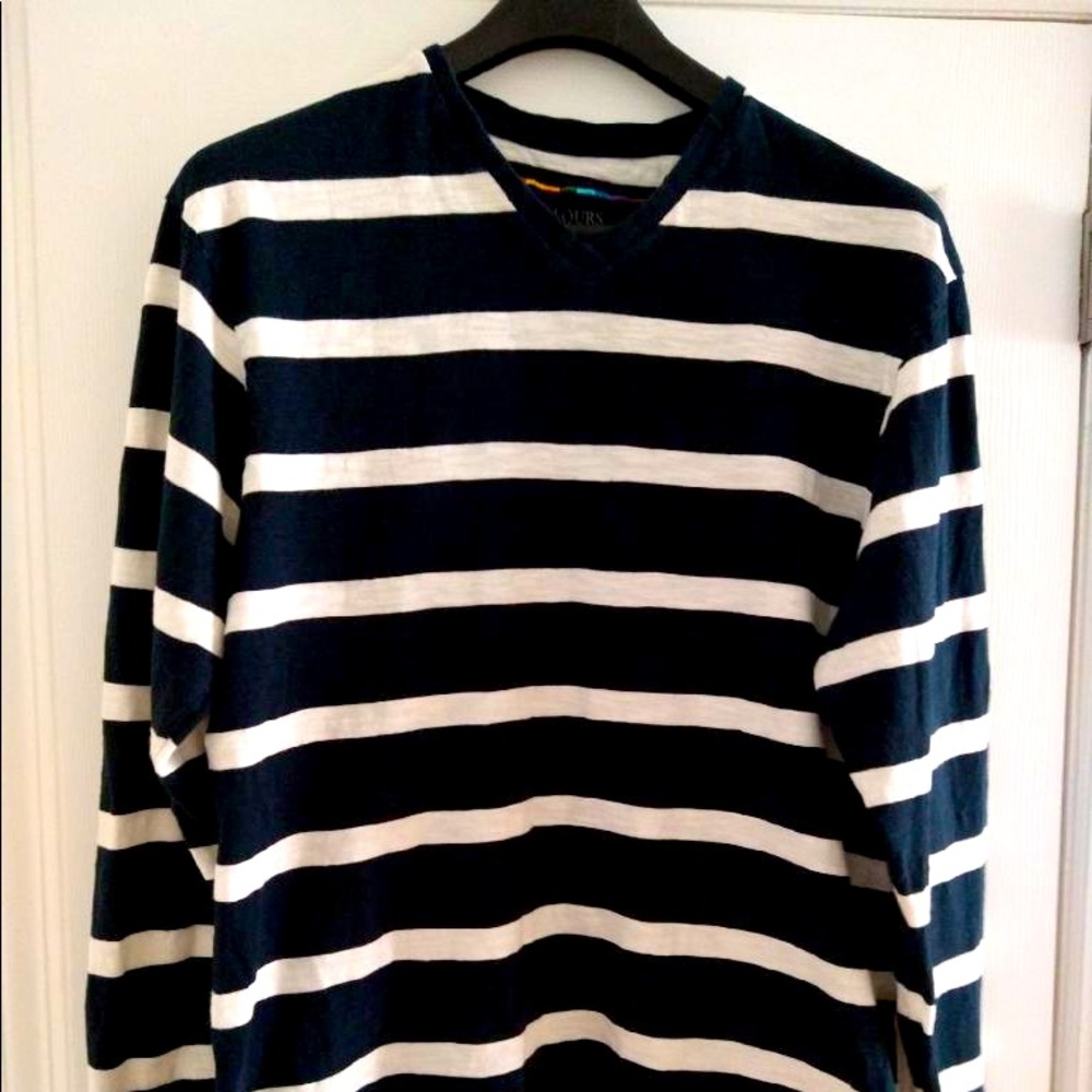 LS mens polo by Alexander Julian, blue and white